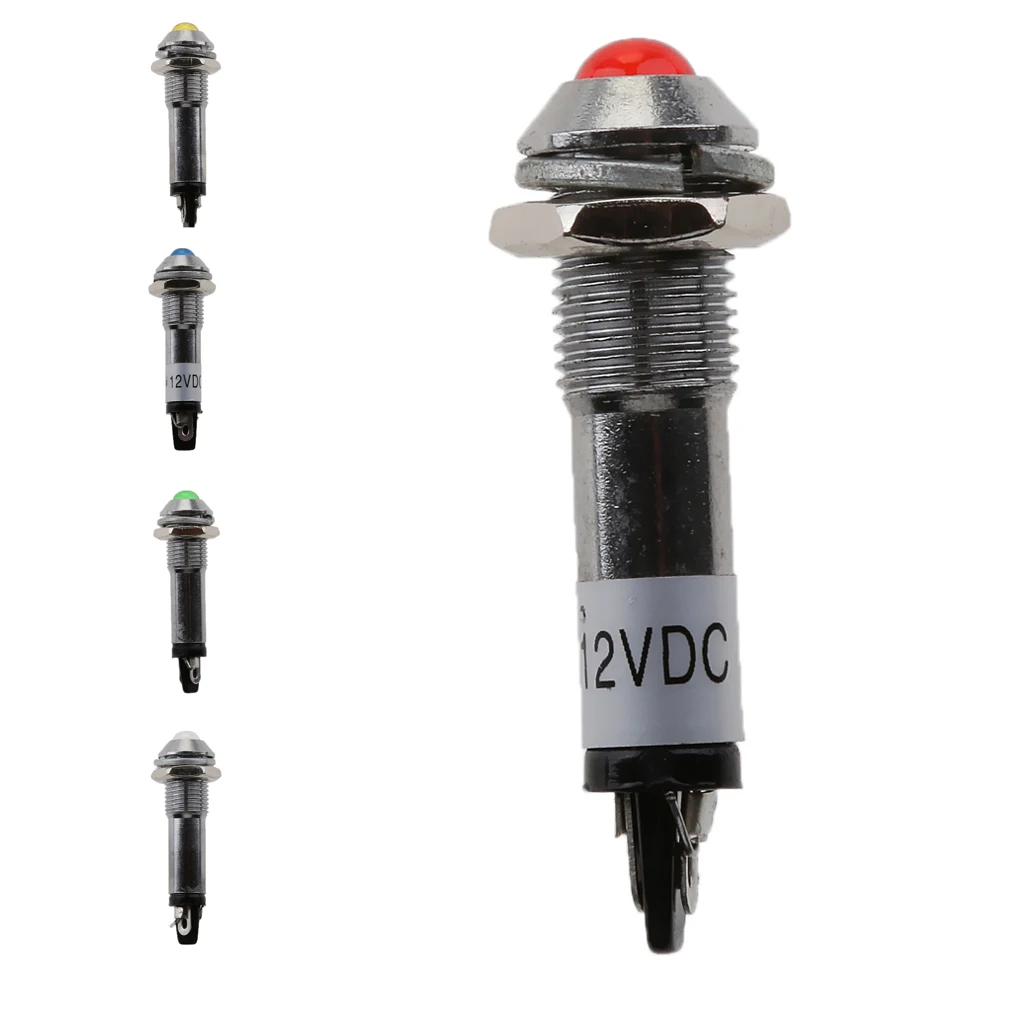 12V 8mm Светодиодный индикатор приборной панели Singal светильник лампа для