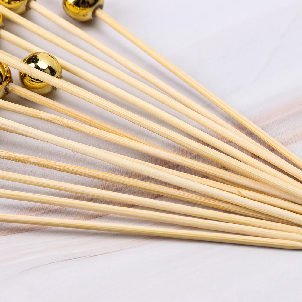 100 шт. новый стиль жемчужные бамбуковые коктейльные палочки деревянные