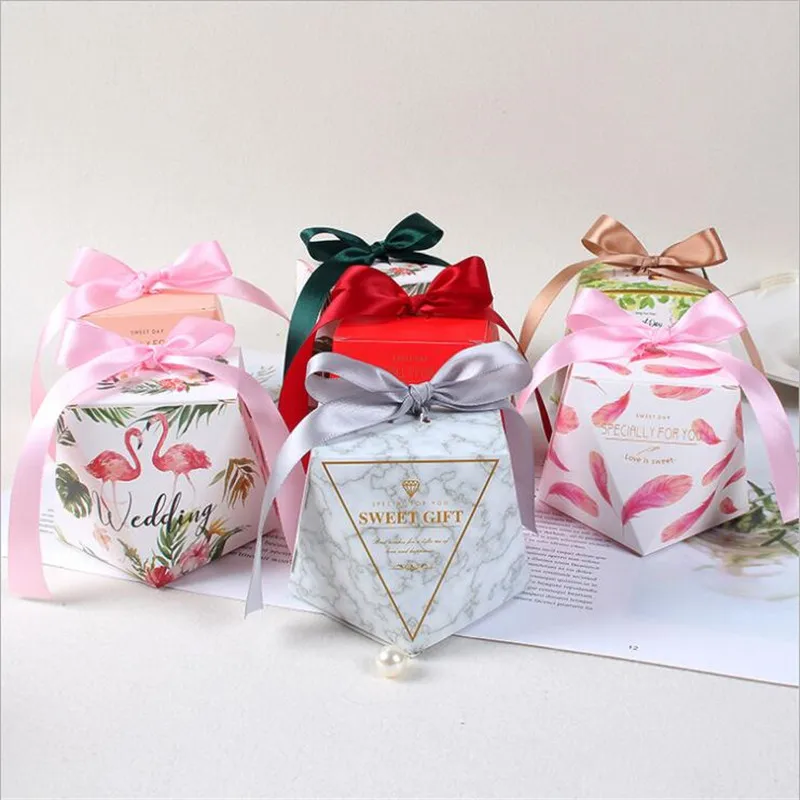 

New Creative Wedding Party Marble Candy Box Gift Bag for Baby Shower Paper Boxes Package Wedding Favours Chocolate Gift Box