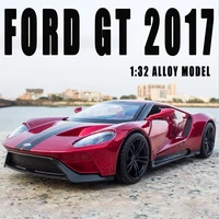 132 alloy car toy miniature ford gt 2017 racing diecast metal vehicle sportcar for children birthday collection christmas gifts