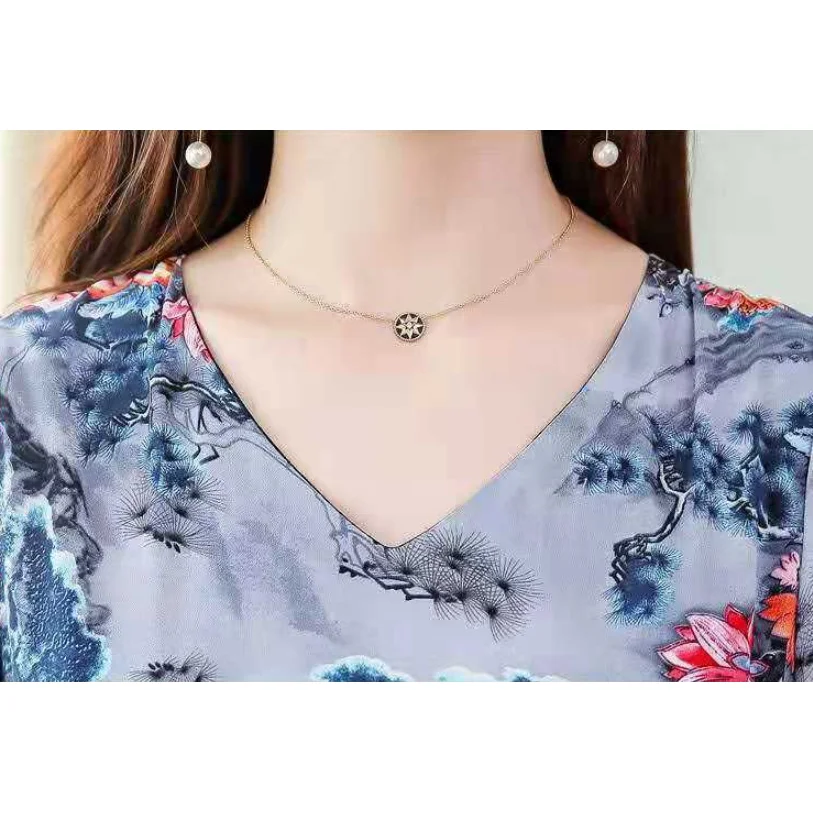 

short Sleeve summer Dress Women 2020 New Spring and Autumn Sexy Floral Trendy Elegant Noble V-neck Plus Size Long Dresses Female