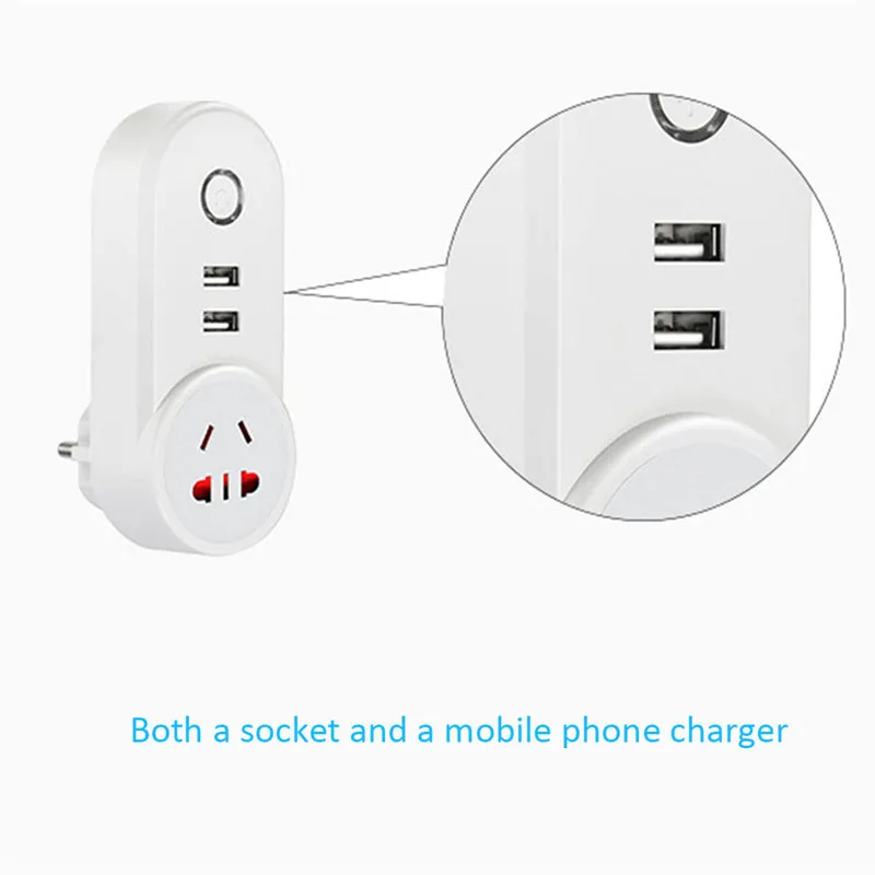 Умная розетка ZigBee с двойным USB разъемом штепсельная вилка США/ЕС голосовое