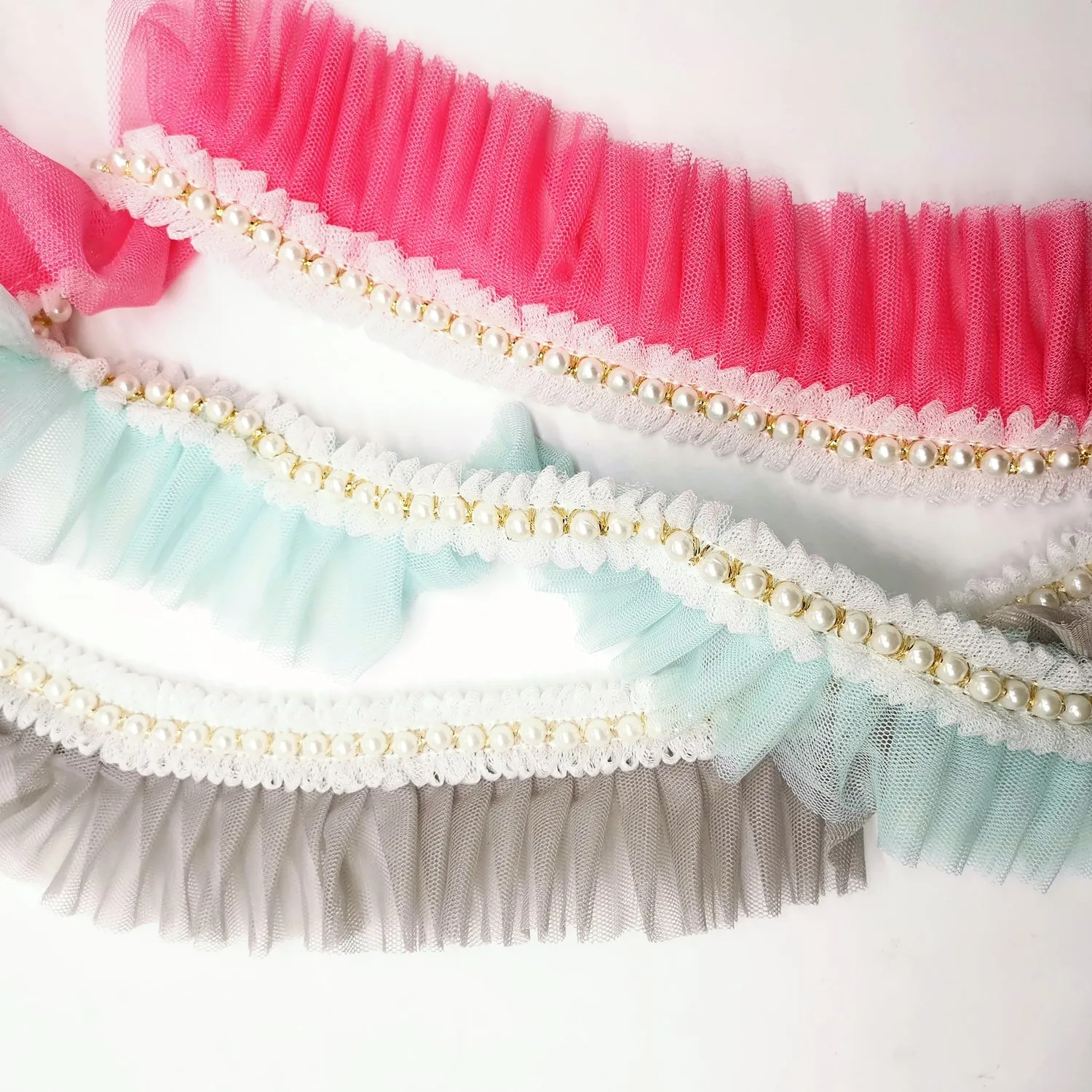 1 метр лента из бисера кружева плиссированная с оборками сетчатый пояс плетеная