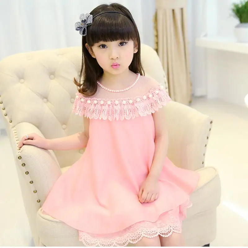 Летнее платье для девочек Вечерние костюмы принцессы Детская одежда Шифоновое