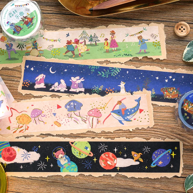 Forest Story Meething Washi Tape Craft Decorative Masking Diy Adhesive Scrapbook Sticker |