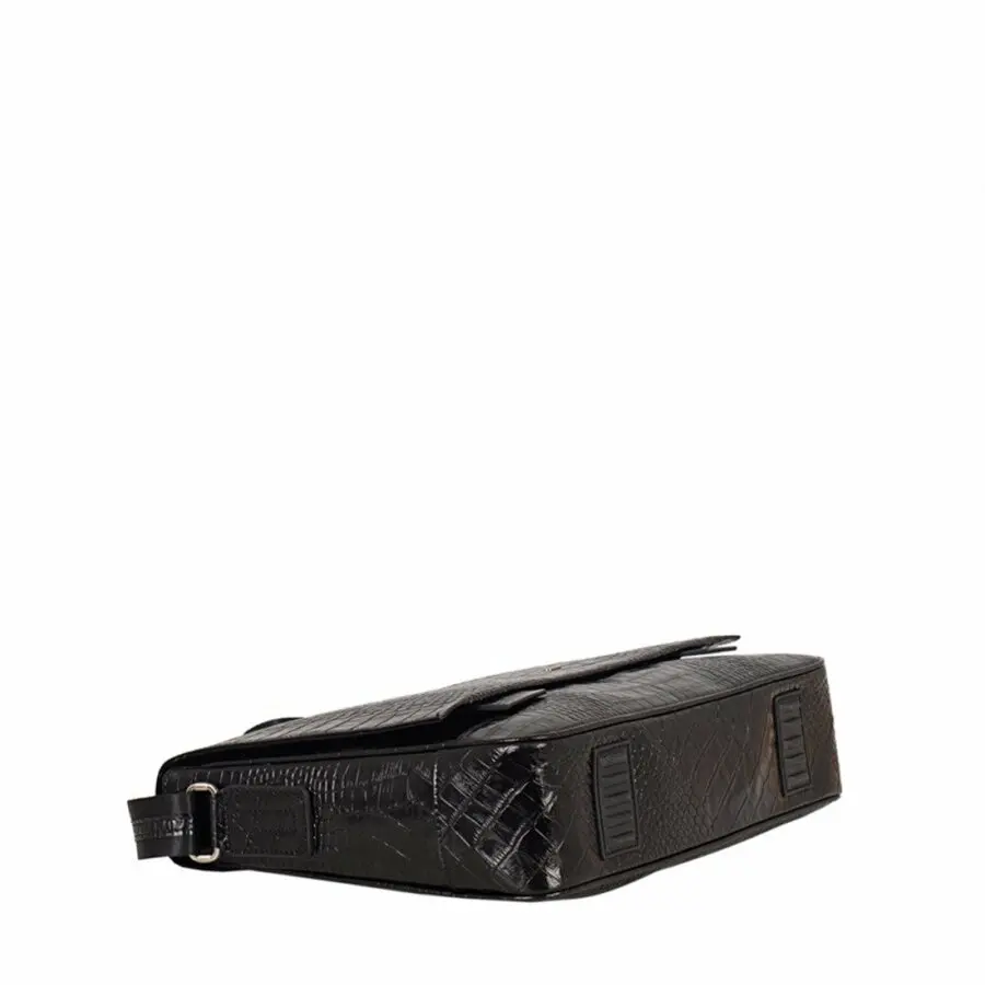 

Men Bag 2021 DESSAN 423 men's genuine leather crossbody messenger bag croco black Black Male Handbag