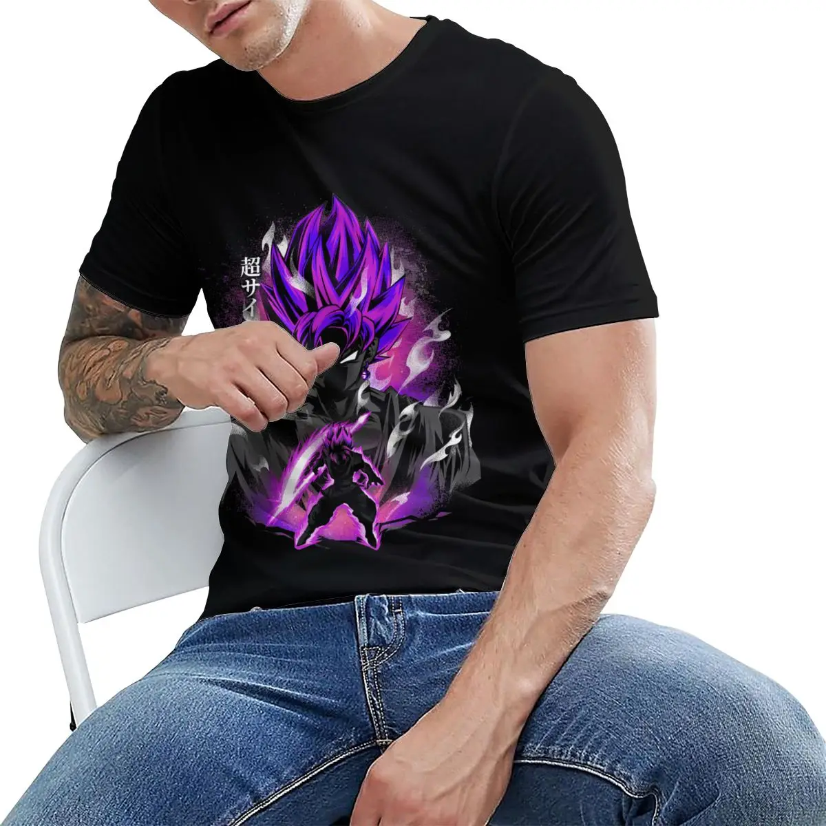Черная футболка Body Super Saiyan Rose Goku с 3D принтом Dragon Ball Ultra instinct|Мужские футболки| |