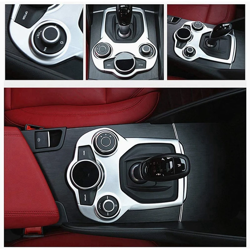 

AU04 -Car Gear Shift Frame for Alfa Romeo Giulia Stelvio 2017 2018 2019 Center Console Panel Cover Trim Accessories