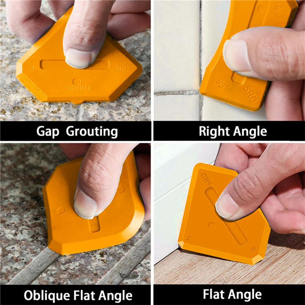 

10-piece Set of Three-in-one Shoveling Device Silicone Squeegee Angle Beautiful Seam Shovel Glue Scraper Angle Squeegee Blade