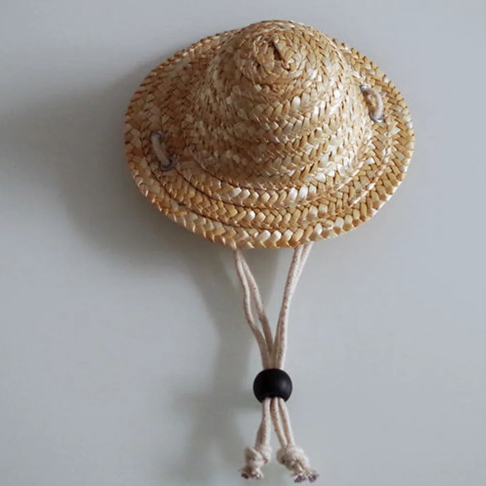 Летняя крутая соломенная шляпа для собак и кошек 1 шт. товары щенков аксессуары