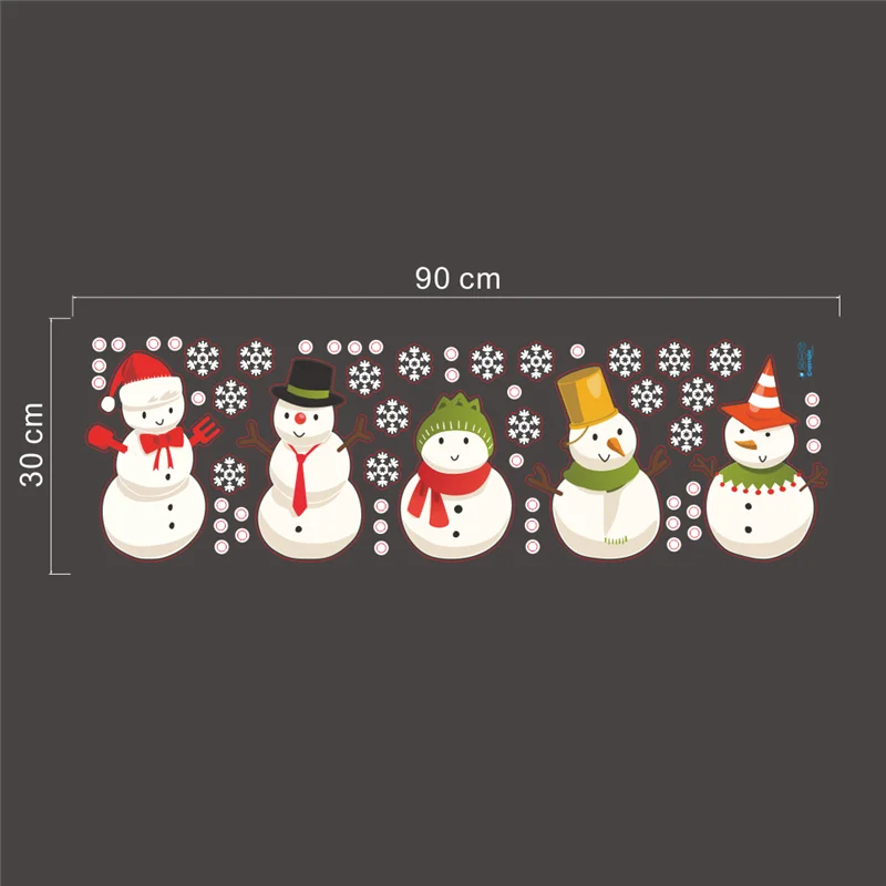 

Cartoon Snowman Snowflakes Wall Stickers For Shop Home Christmas Decoration Kids Room Xmas Wall Mural Art Pvc Decals