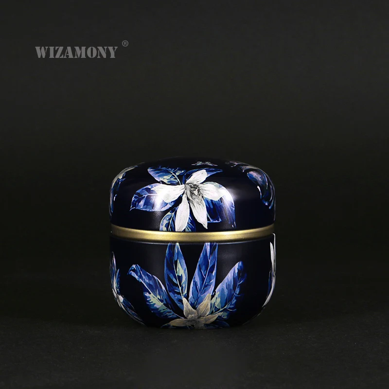 

WIZAMONY Small Tea Can Canister Colorful for Tea Stainless Steel Sealed Caddy for Travel Auminum Alloy