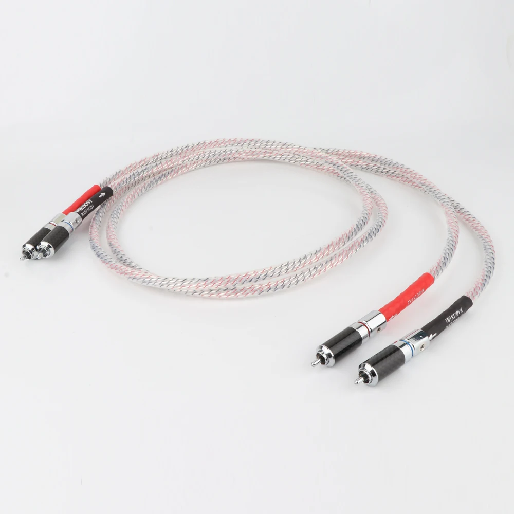 Высококачественный посеребренный аудио RCA соединительный кабель Valhalla 7N с