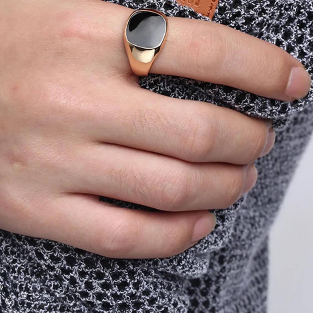 Мужское и женское кольцо из нержавеющей стали черное/серебряное с