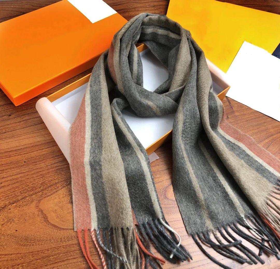 

2021 business scarf men's high quality cashmere scarf retro shawl spot stripe wrap winter luxury brand designer scarf gift