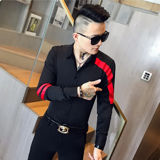 

Work Uniform Shirts for Men 2021 New Casual Striped Long Sleeve Mens Shirt High Quality Male Clothing Korean Social Party Shirt