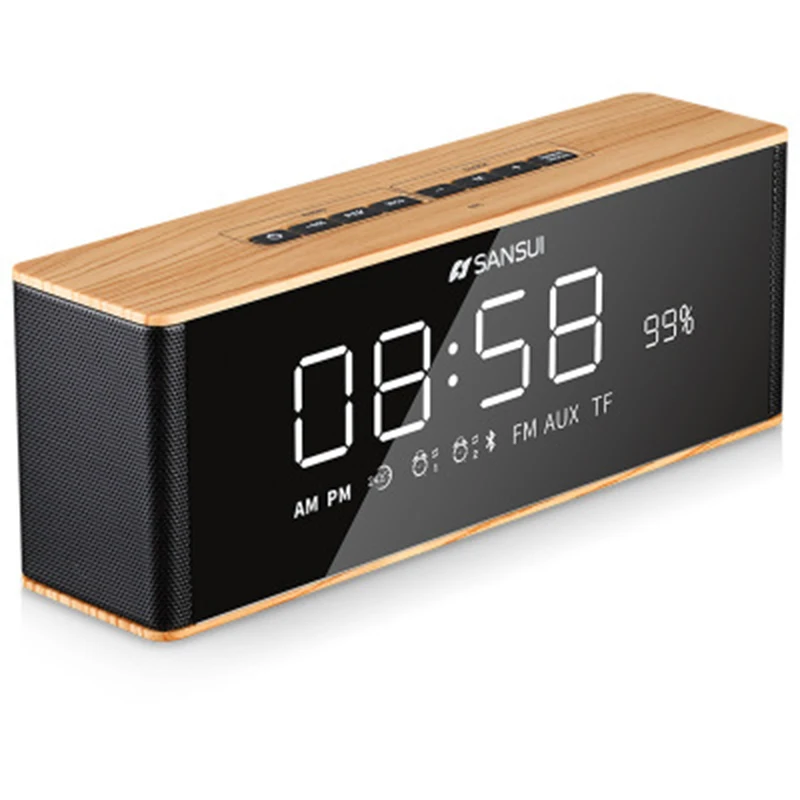 

Computer desktop bluetooth speaker portable sound bar LED display clock alarm clock radio music center support TF AUX playback