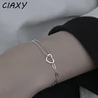 Женские браслеты-цепочки CIAXY из стерлингового серебра 925 пробы с двойной строчкой