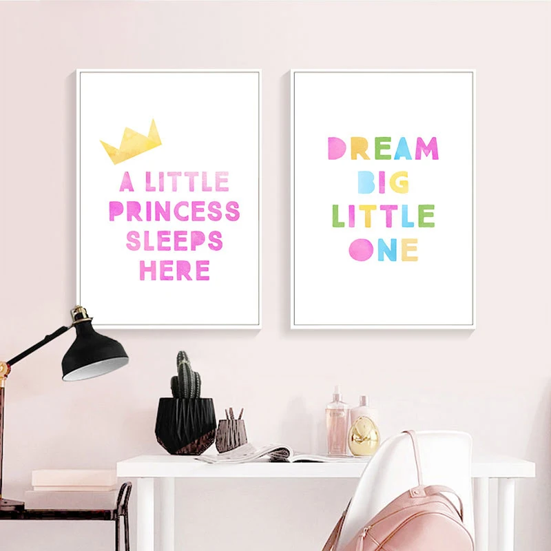 Детская Цитата настенная Картина на холсте для детской комнаты Мультяшные