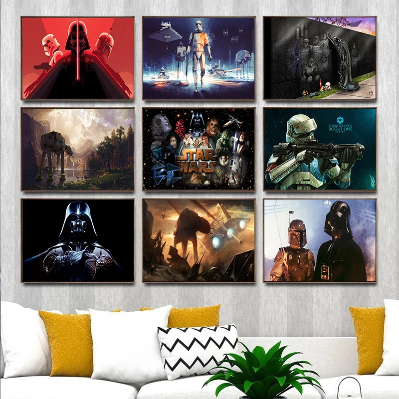 

Star Wars Yoda The Mandalorian Canvas Painting Wall Art Posters and Prints Wall Pictures for Living Room Decoration Home Decor
