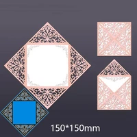 metal cutting dies hollow lace square for decor card diy scrapbooking stencil paper album template dies 150150mm