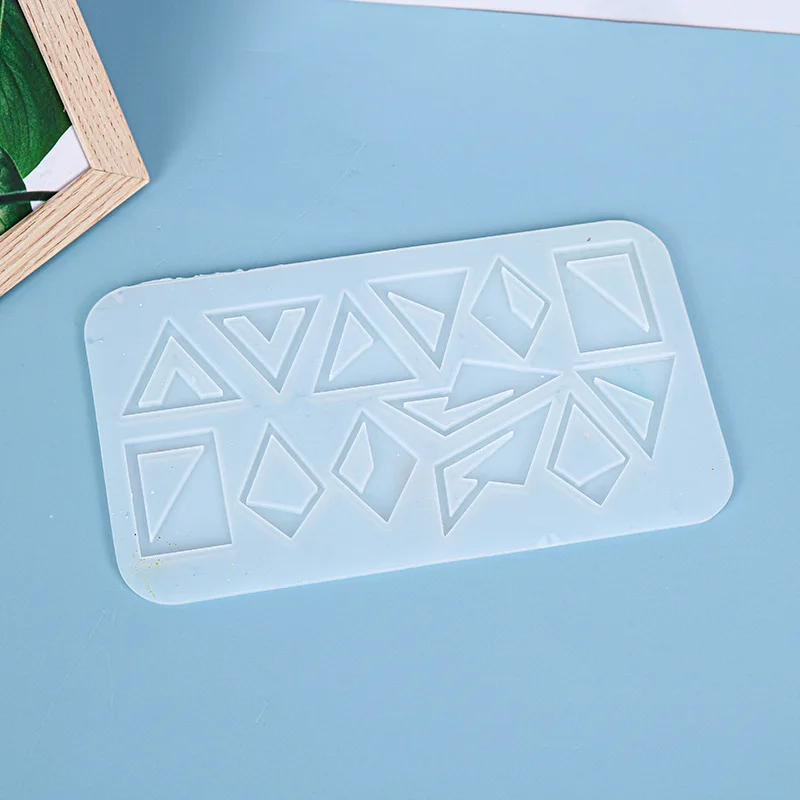 Epoxy Resin Molds Rhombus Triangle Earrings Diy Tool Jewelry Making Ornaments Keychain Casting Mould Silicon for Art | Дом и сад