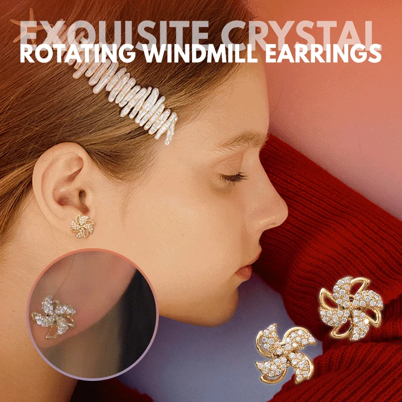 

Back to school season promotion Exquisite Crystal Rotating Windmill Earrings
