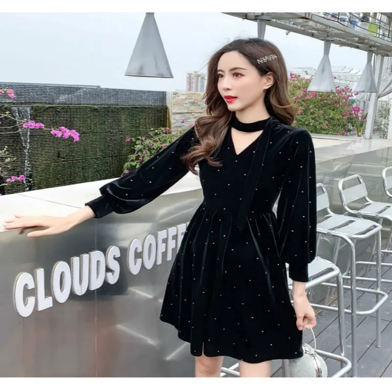 Joinyouth платья для женщин Корейский A Line Solid Ropa Mujer яркий Кристалл Мини халат Femme 2020