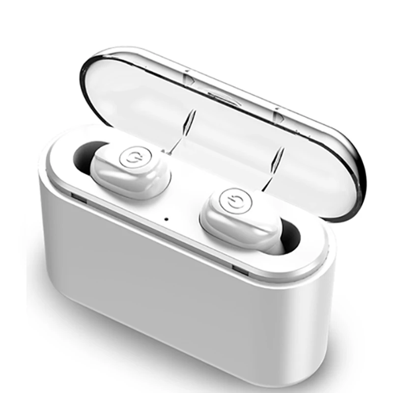 X8 White Amorno Bluetooth настоящие беспроводные наушники 5D стерео наушники мини TWS водонепроницаемые наушники без головок 2200 мАч power Bank для телефона - Цвет: X8 White