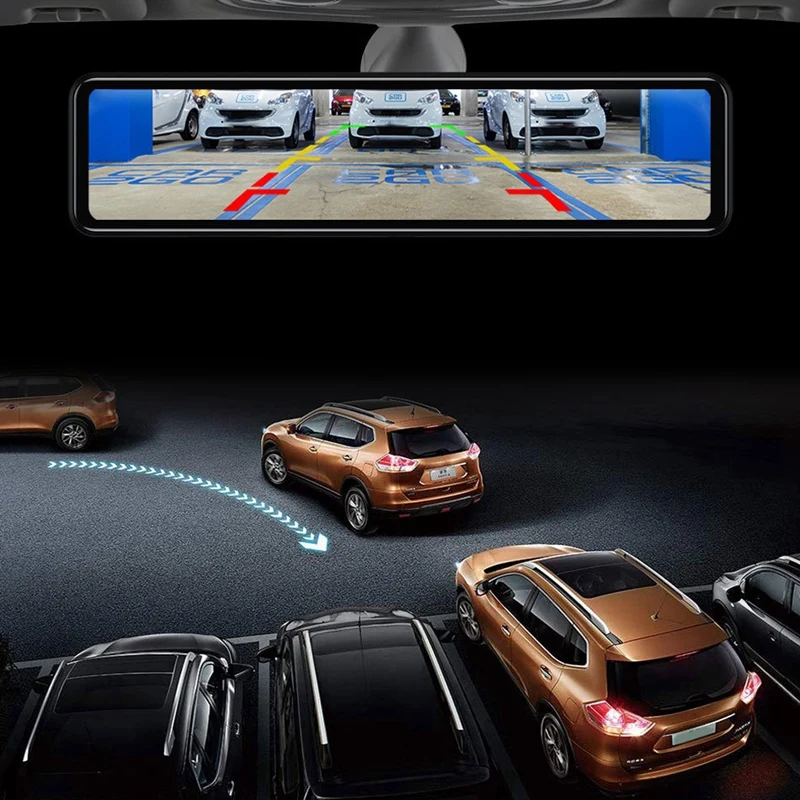 

12 Inch Car Dvr Streaming Media Rear View Mirror Full HD 2K+1080P Dash Cam Dual Lens Video Recorder GPS Dash Cam