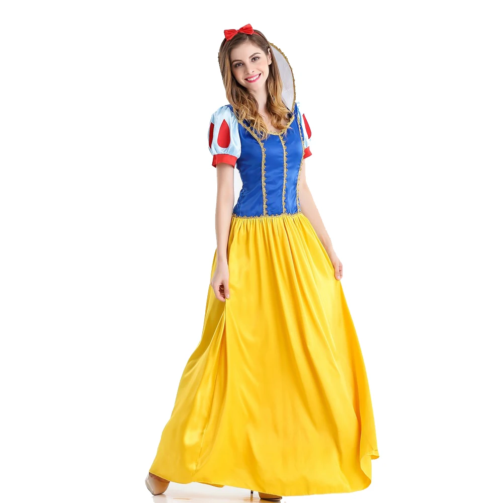

Women Adult Halloween Cartoon Princess Snow White Costume For Sale White Snow Princess Costume