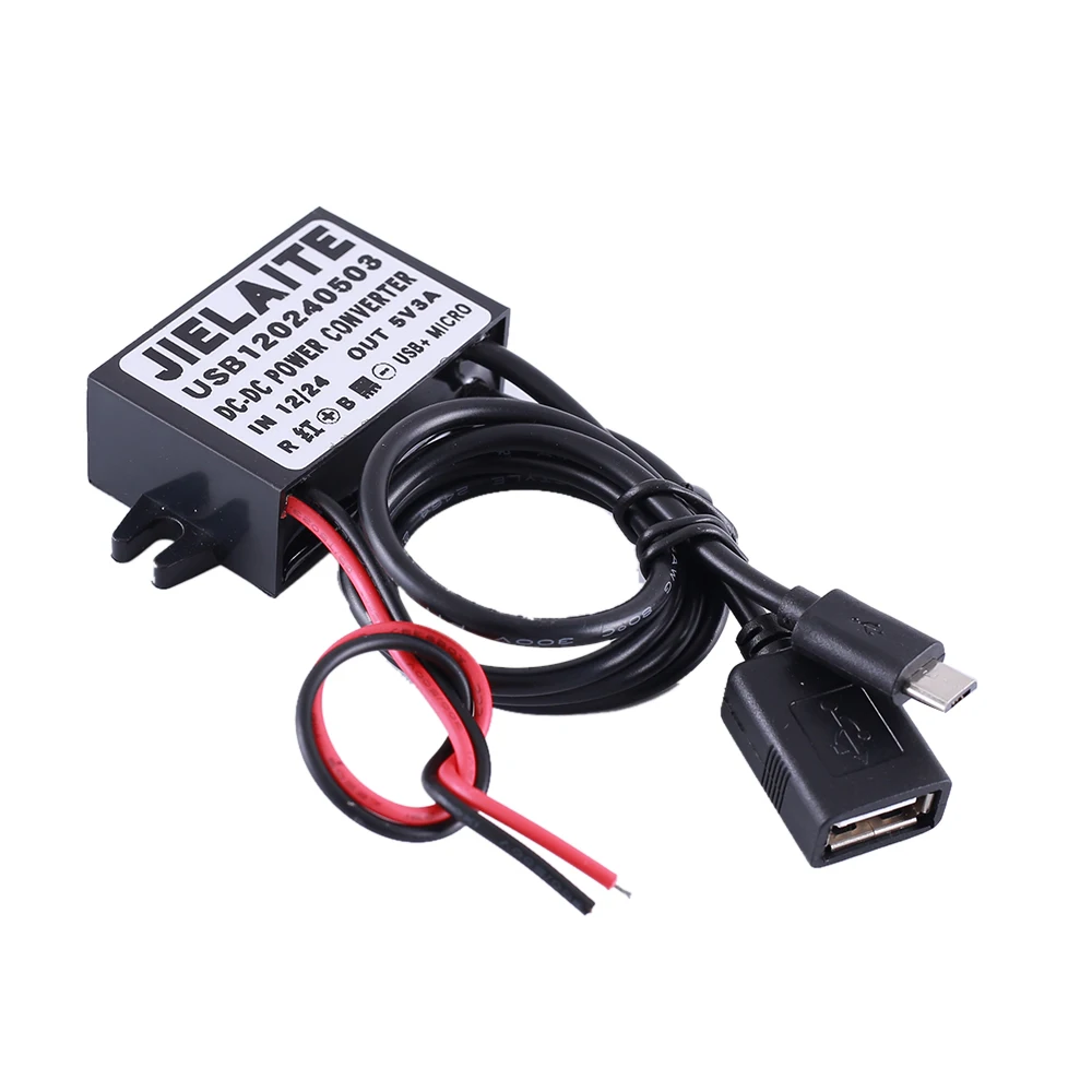 Понижающий конвейер USB-адаптер с дальностью 12 В 24 до 5 3 а поддержкой IP68 |