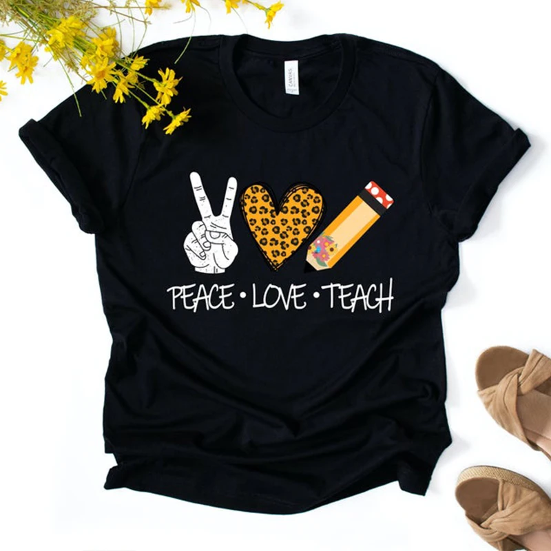 

teacher Printed casual short-sleeved T-shirt