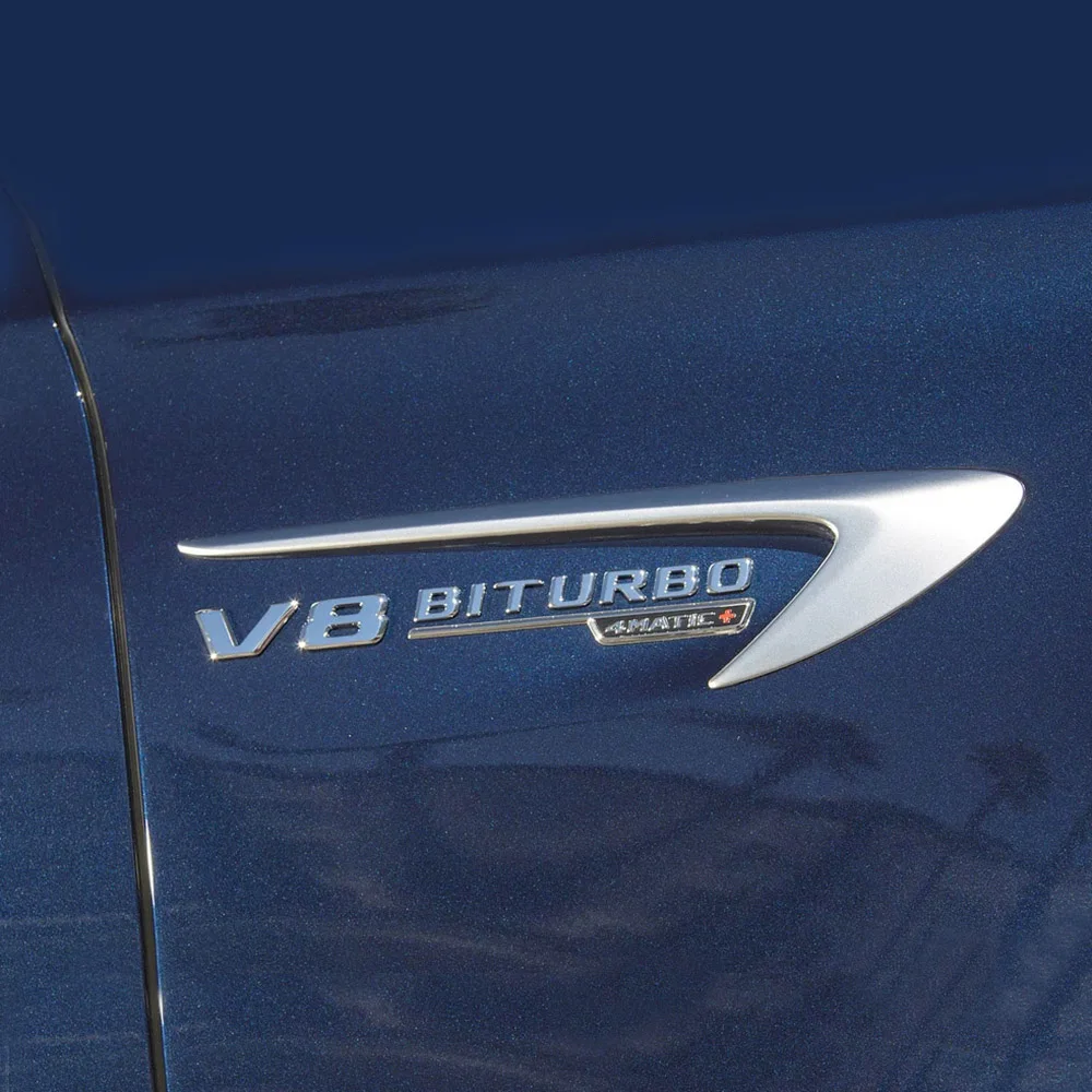 2 шт. автомобиля Fender Декор крышки V8 BITURBO логотип Стикеры для Mercedes Benz AMG W169 W246 W209 W219