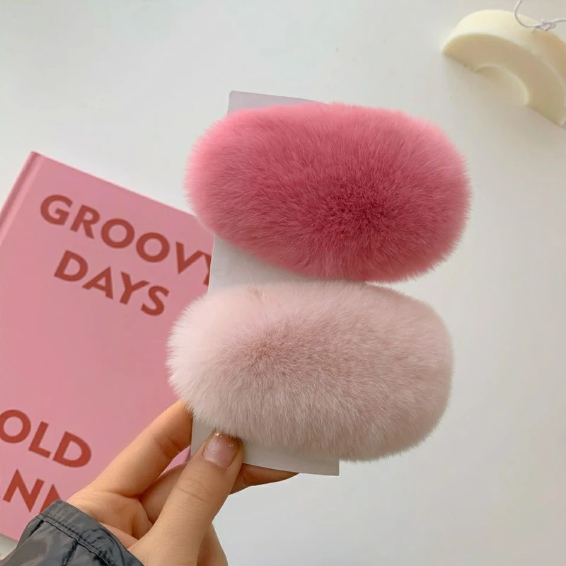 

Faux Fur Fashion Hair Clip Korean Style Cute Bb Hairpin Accessories For Women Girls Winter Autumn Side Plush Clips Barrettes
