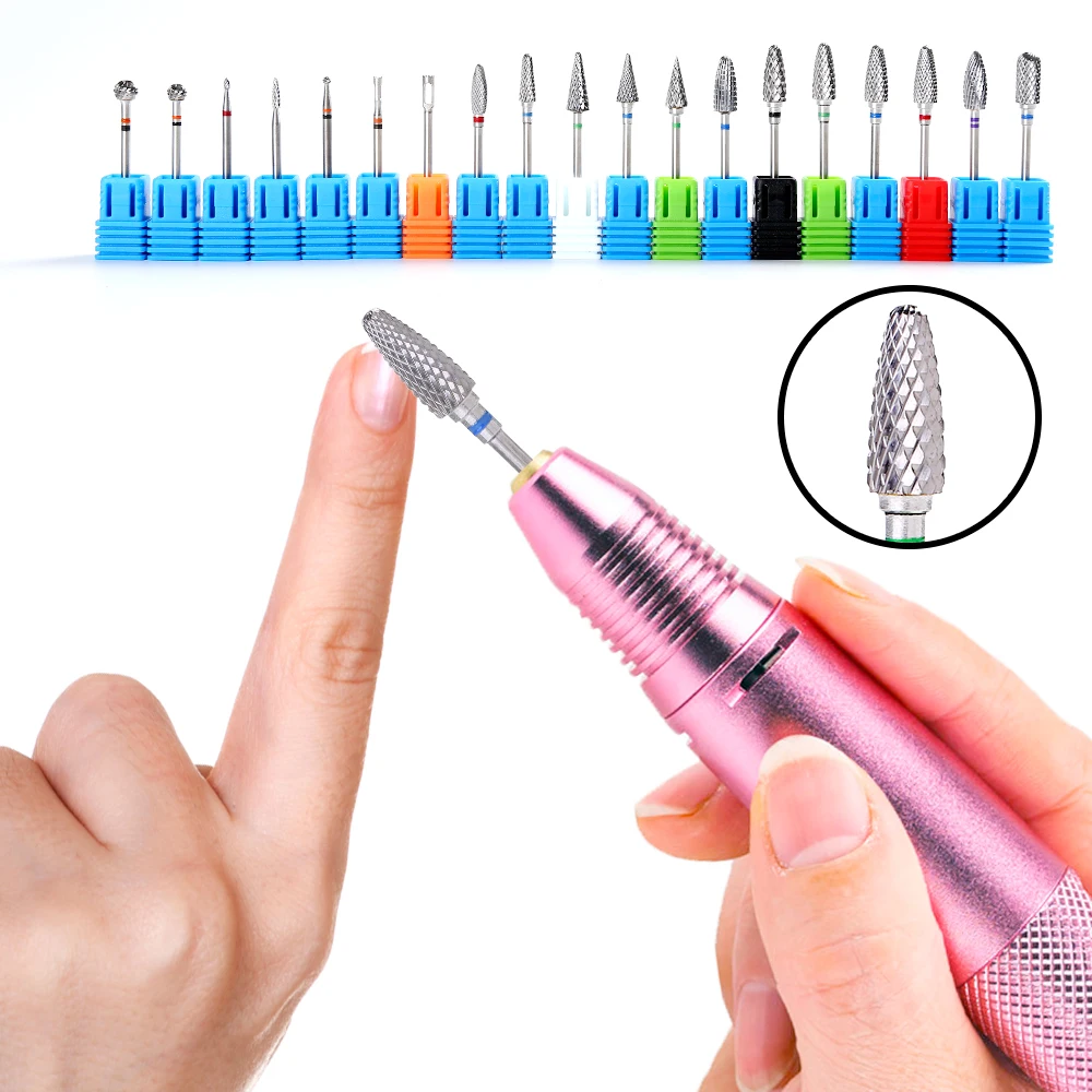

7 Type New Nail Drill Bit Rotary Burr Cuticle Clean Manicure Cutters Drill Accessories Nail Mills Nail Art Tool Kit Carbide Bit