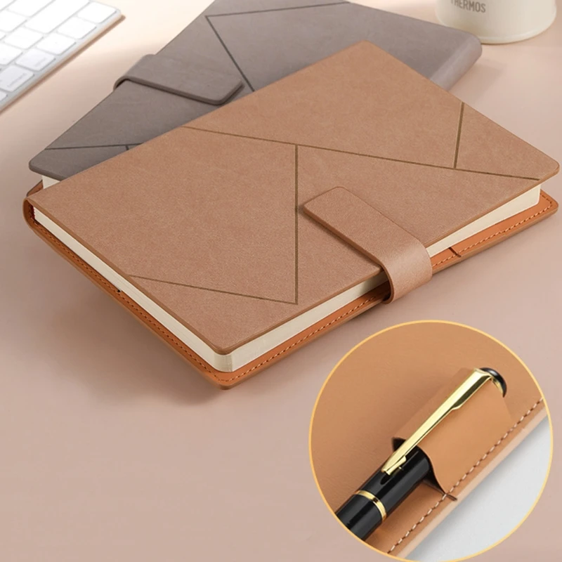 

Luxurious Leather Office Journal Notebook Business Daily Planner Notepad Pen Set W8ED
