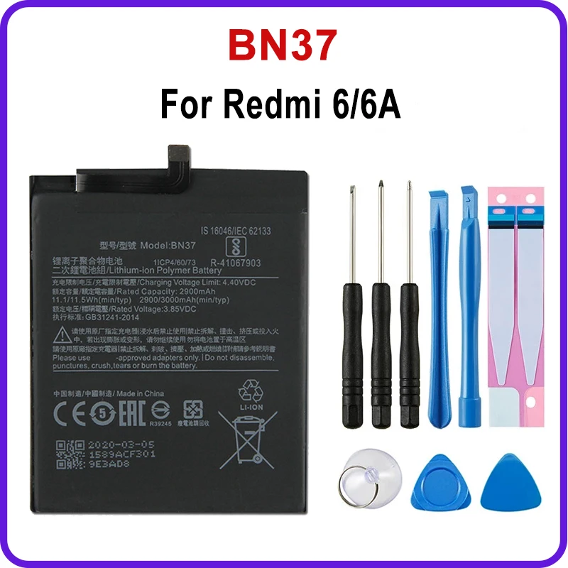 

Phone Battery 3000mAh+Tools Kits BN37 Replacement Battery For Xiaomi Mi Redmi6 Redmi 6 Redmi 6A