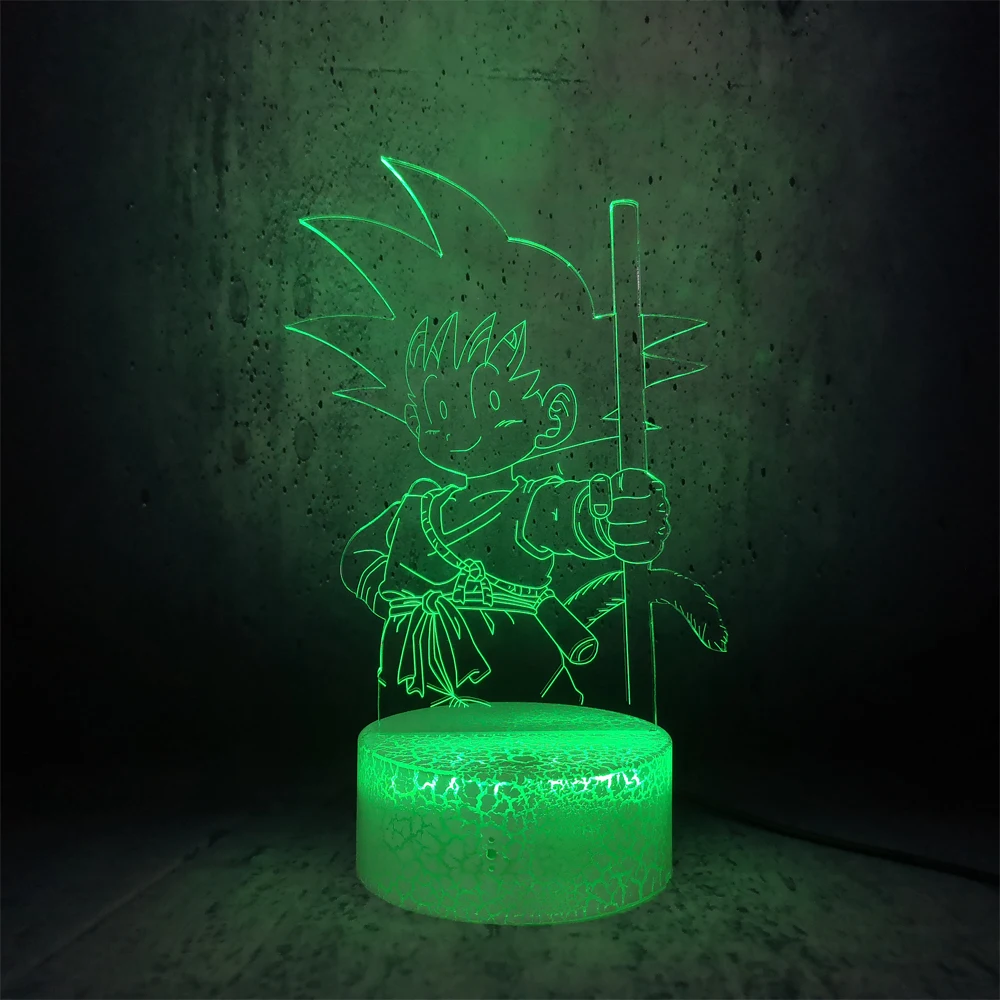 Goku детская обезьянка с палочкой мультяшный ночной Светильник из японского