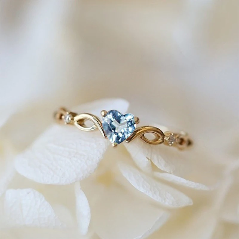 

2021 New Simple Heart Ring for Women Female Cute Finger Rings Romantic Birthday Gift for Girlfriend Fashion Zircon Stone Jewelry