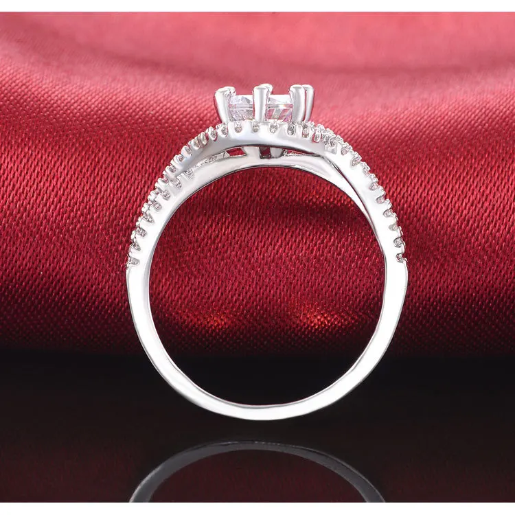 Оригинальные обручальные кольца из стерлингового серебра 925 пробы halo Twisted sede для