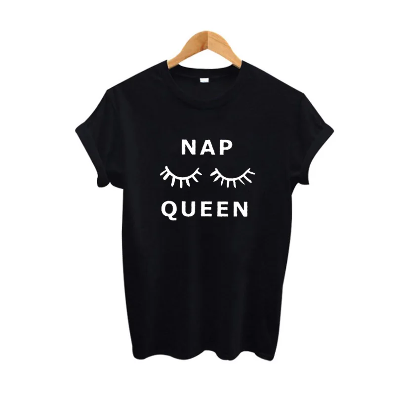 Женская хипстерская футболка Good Nap Queen уличная одежда в стиле Харадзюку черная