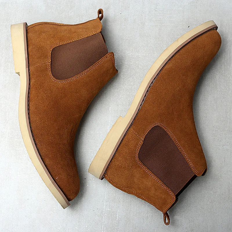 Мужские замшевые ботинки-челси Misalwa повседневные теплые ботинки для мужчин