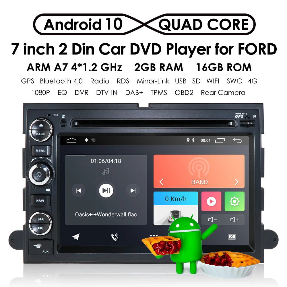 2 Din Автомобильный dvd плеер Android GPS мультимедиа для Ford Focus Explorer F150 F250 F500 побег | Автомагнитолы -1005002788781070