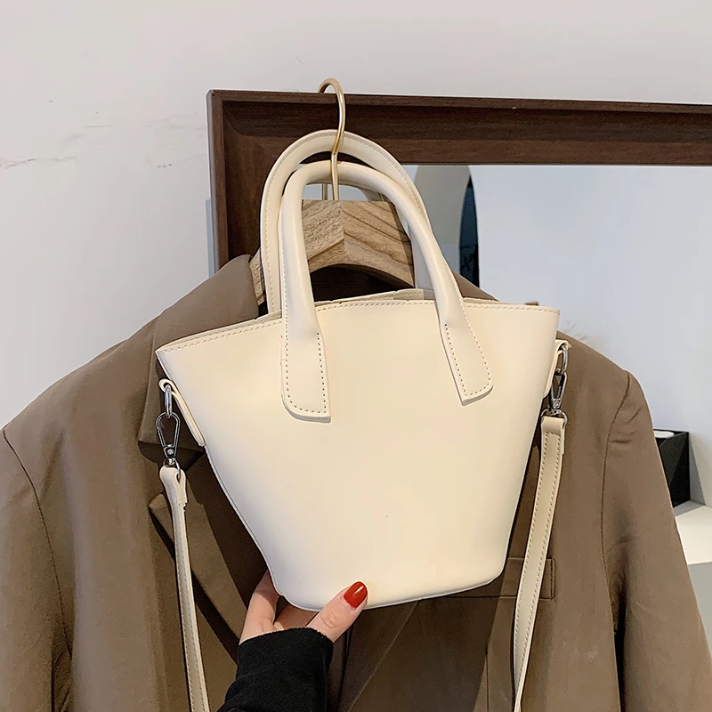 

Сумка-мешок женская, из искусственной кожи, однотонная, 2021