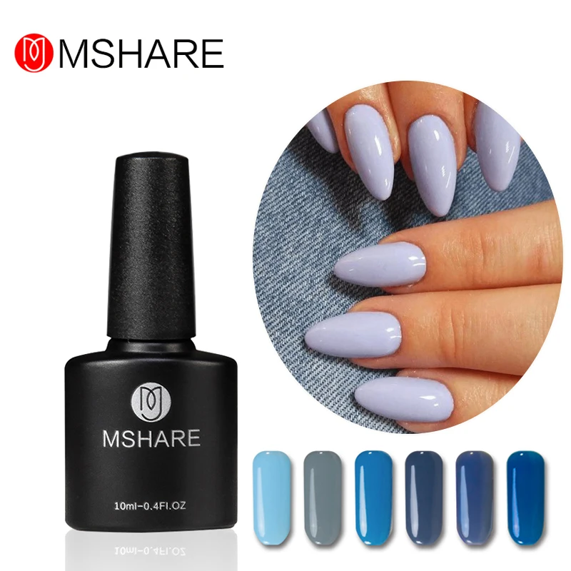 Гель лак для ногтей MSHARE телесного розового белого цвета УФ + бесплатные Водные