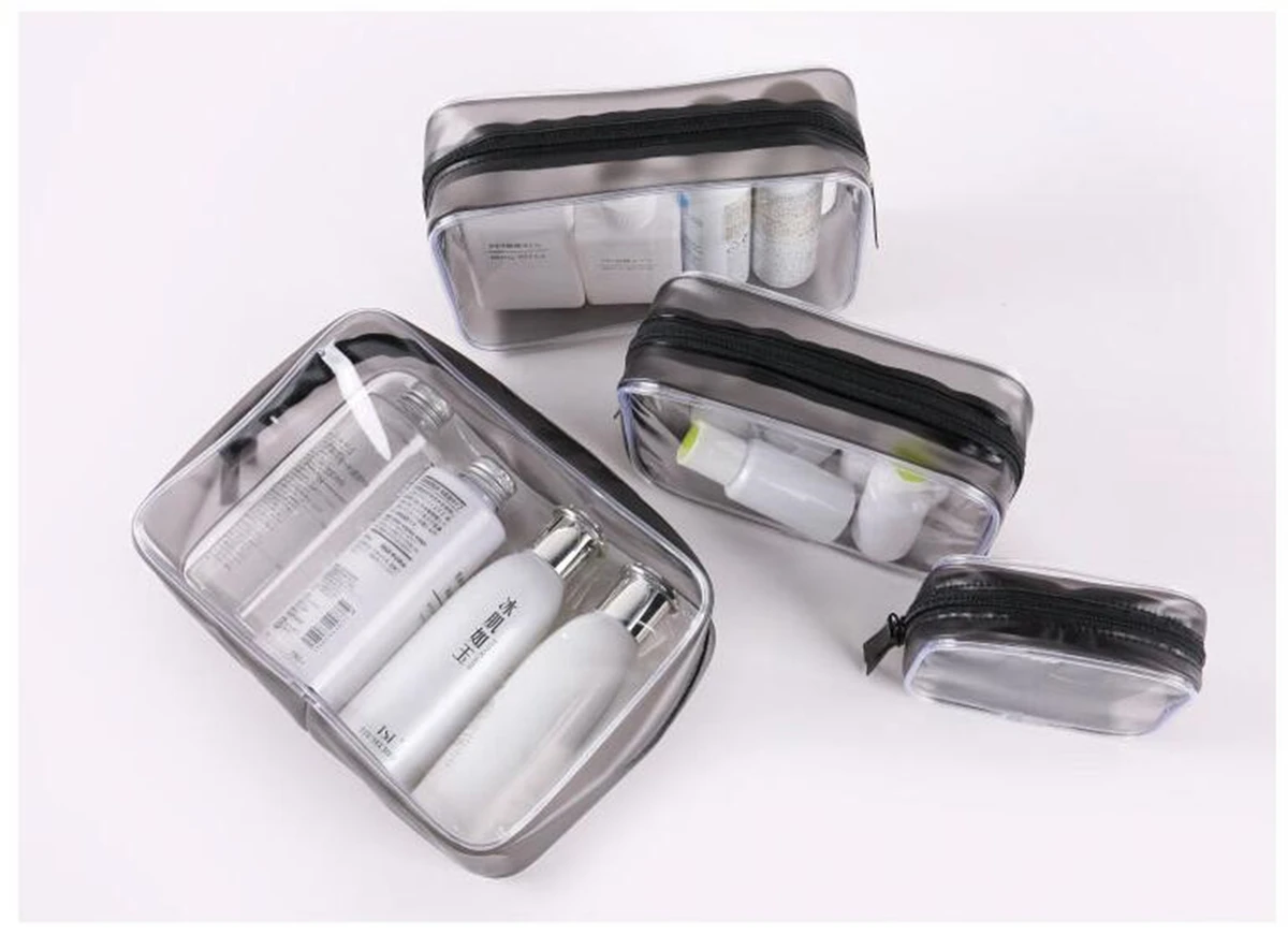 

Travel Transparent Cosmetic Bag PVC Women Zipper Clear Makeup Bags Beauty Case Make Up Organizer Storage Bath Toiletry Wash Bag
