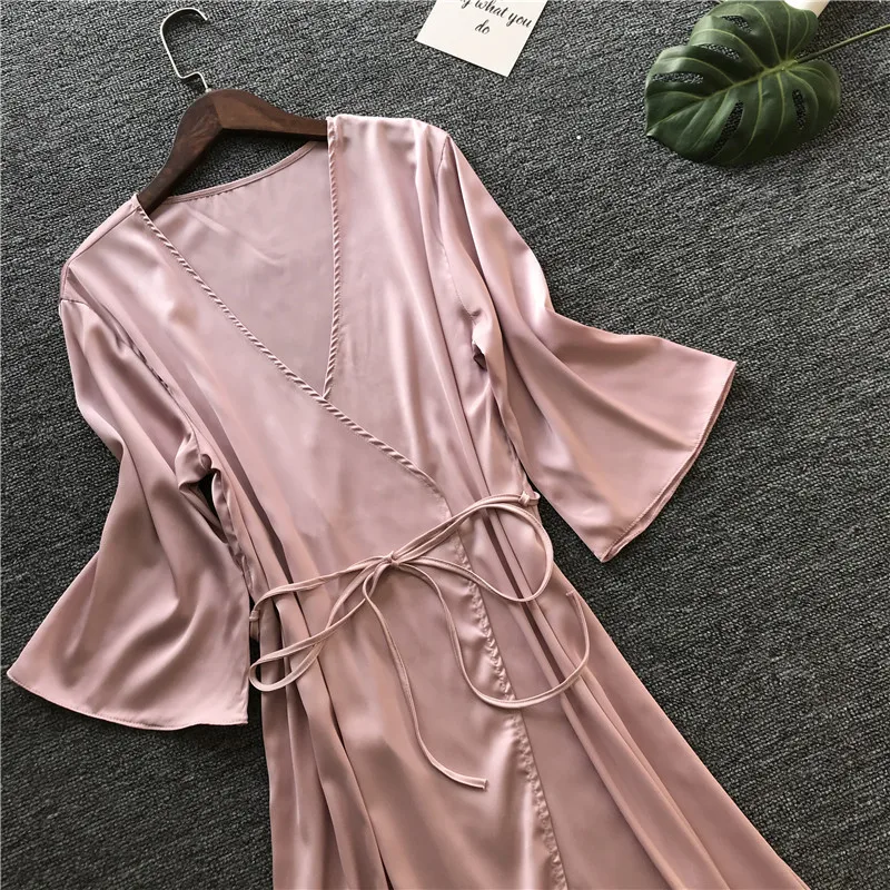 Женская пижама атласная ночная рубашка женская сексуальная с коротким рукавом и