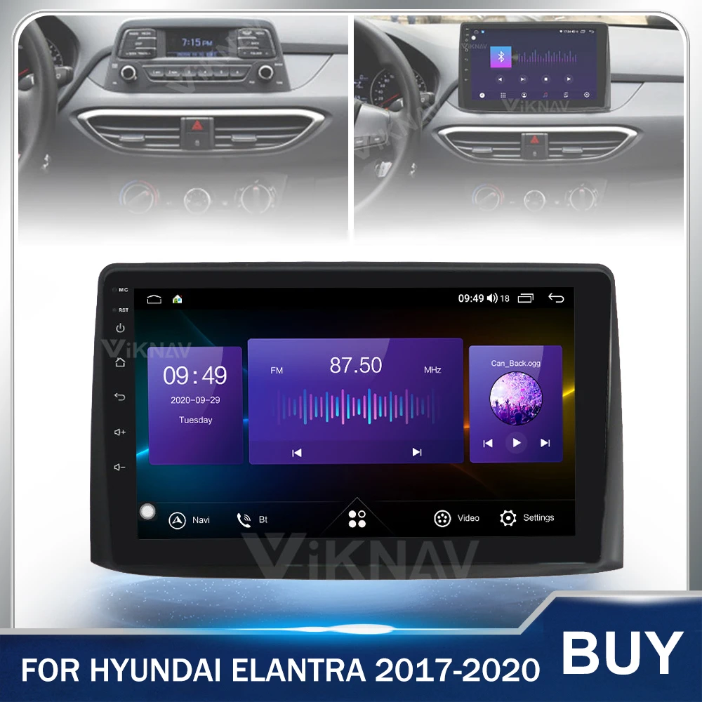 

Автомобильный мультимедийный плеер, 10 дюймов, Android, для Hyundai Elantra 2017-2020, GPS-навигация, сенсорный экран, 128G