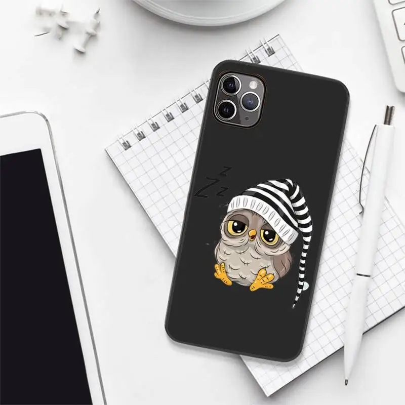 

Cute cartoon animal family owl Phone Case Candy Color for iPhone 6 7 8 11 12 s mini pro X XS XR MAX Plus